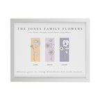 Personalised Birth Flower Family of 3 White Framed Print