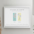 Personalised Birth Flower Family of 2 White Framed Print | Framed Prints | Mother's Day Gift