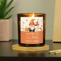 Personalised Autumn Gonk Amber Glass Candle | Candles & Reed Diffusers