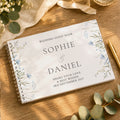 Personalised Blue Wild Flowers Wedding Guest Book | Stationery & Pens | Wedding Gift