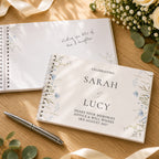 Personalised Blue Wild Flowers Wedding Guest Book | Stationery & Pens | Wedding Gift