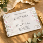 Personalised Pink Wild Flowers Wedding Guest Book | Stationery & Pens | Inspired Creative Gifts