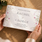 Personalised Pink Wild Flowers Wedding Guest Book | Stationery & Pens | Inspired Creative Gifts