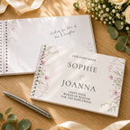 Personalised Pink Wild Flowers Wedding Guest Book | Stationery & Pens | Inspired Creative Gifts