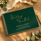 Personalised Dark Green Wedding Guest Book | Stationery & Pens