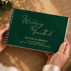 Personalised Dark Green Wedding Guest Book | Stationery & Pens