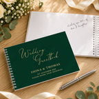 Personalised Dark Green Wedding Guest Book | Stationery & Pens