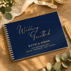 Personalised Navy Wedding Guest Book | Wedding Gift