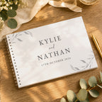 Personalised Botanical Off White Wedding Guest Book