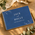 Personalised Botanical Cobalt Blue Wedding Guest Book | Stationery & Pens