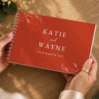 Personalised Botanical Burnt Orange Wedding Guest Book | Stationery & Pens