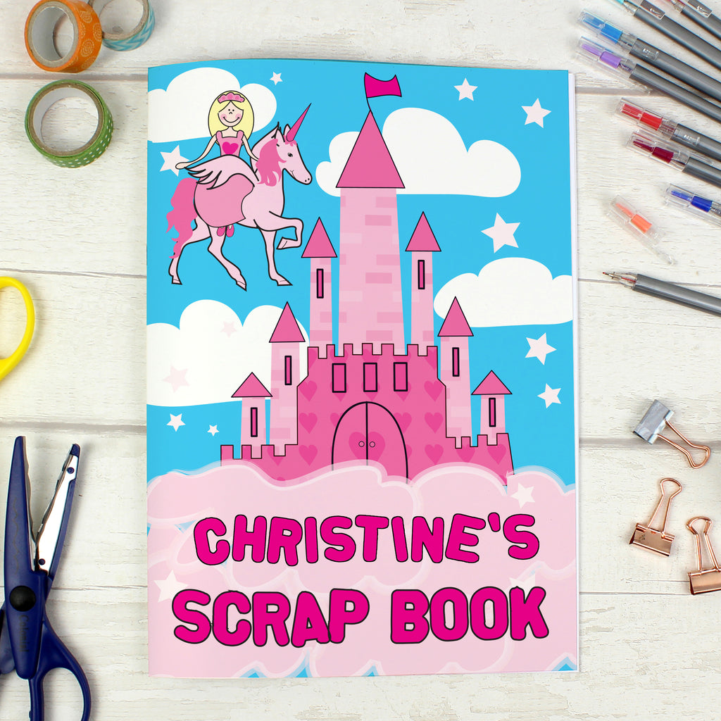Personalised Princess & Unicorn - A4 Scrapbook | Stationery & Pens | Inspired Creative Gifts