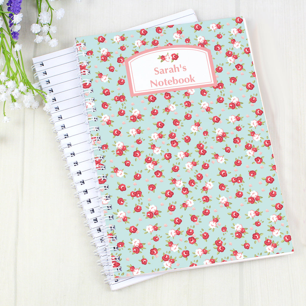 Personalised Vintage Floral A5 Notebook | Stationery & Pens | Christmas Gift