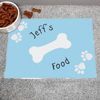 Personalised Blue Paw Print Dog Pet Bowl Mat | Pet Gifts | Inspired Creative Gifts