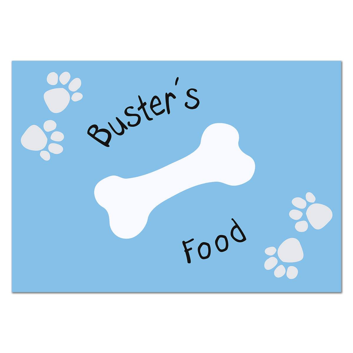 Personalised Blue Paw Print Dog Pet Bowl Mat | Pet Gifts | Inspired Creative Gifts
