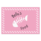 Personalised Pink Fish Bone Cat Pet Bowl Mat | Pet Gifts | Inspired Creative Gifts