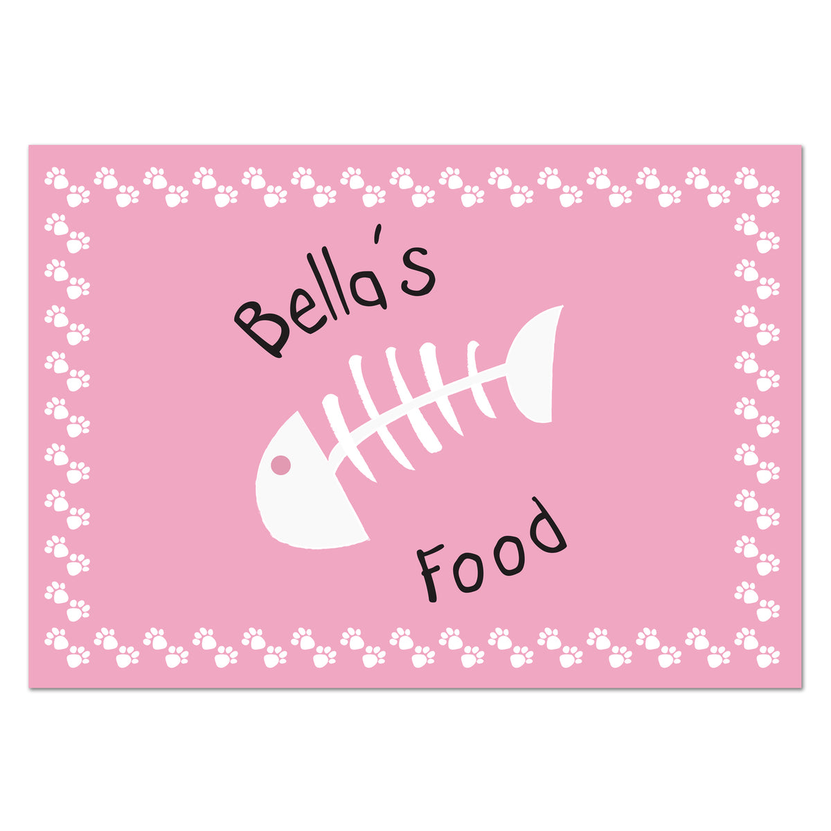 Personalised Pink Fish Bone Cat Pet Bowl Mat | Pet Gifts | Inspired Creative Gifts