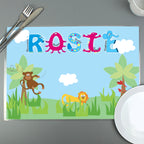 Personalised Blue Animal Alphabet Placemat | Birthday Gift