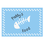 Personalised Blue Fish Bone Cat Pet Bowl Mat | Pet Gifts | Inspired Creative Gifts