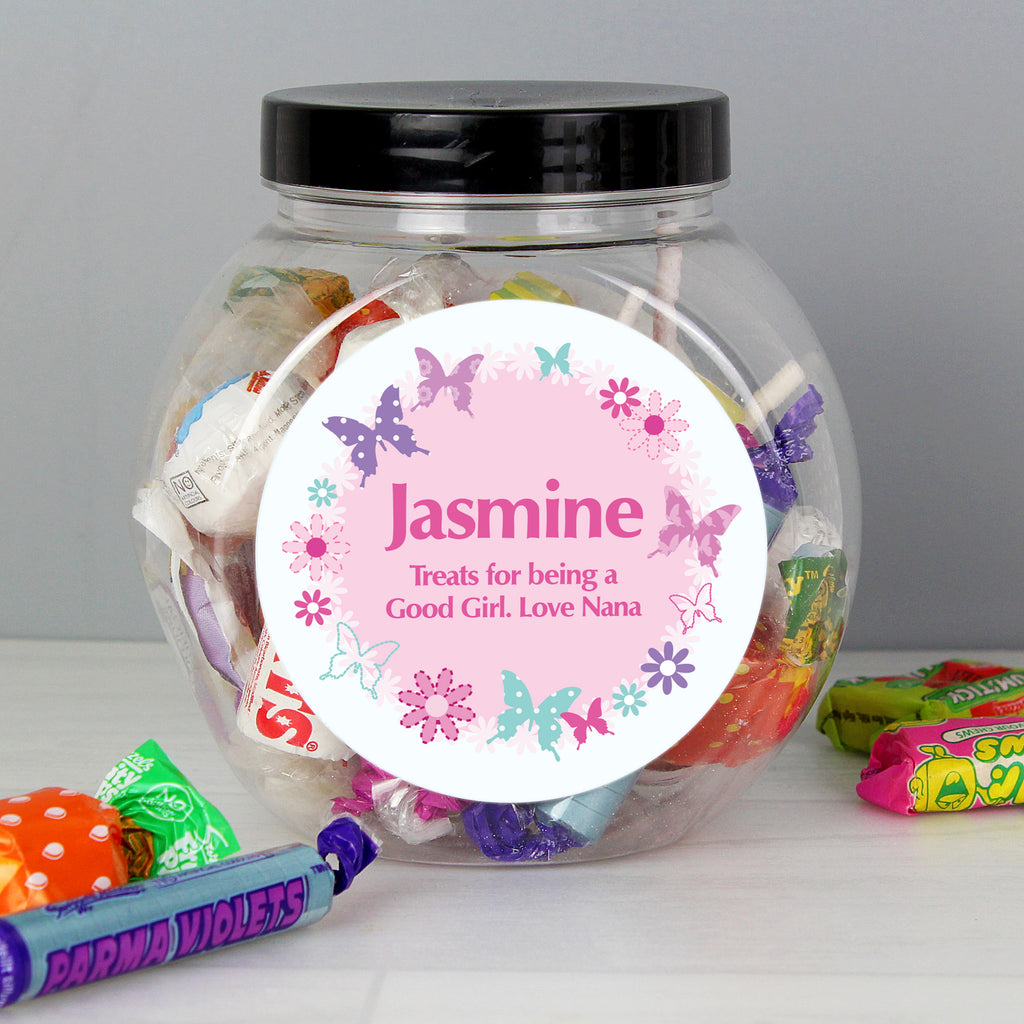 Personalised Butterfly Sweets Jar | Gift for Her