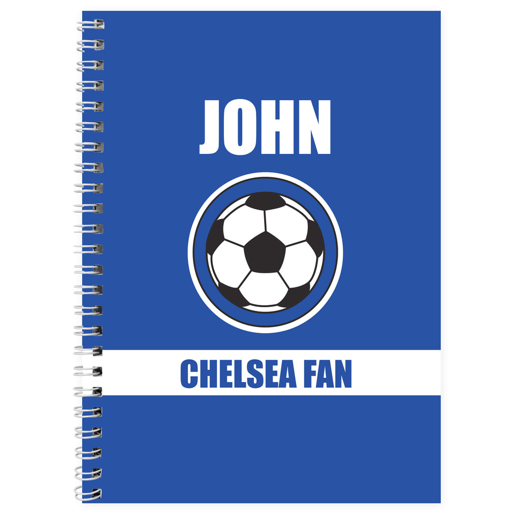 Personalised Dark Blue Football Fan A5 Notebook | Stationery & Pens | Christmas Gift