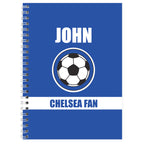 Personalised Dark Blue Football Fan A5 Notebook | Stationery & Pens | Christmas Gift