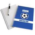 Personalised Dark Blue Football Fan A5 Notebook | Stationery & Pens | Christmas Gift