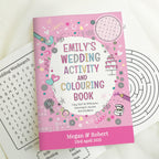 Personalised Pink A4 Wedding Activity & Colouring Book for Wedding