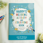 Personalised Blue A4 Wedding Activity & Colouring Book | Books | Wedding Gift