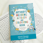 Personalised Blue A4 Wedding Activity & Colouring Book | Books | Wedding Gift