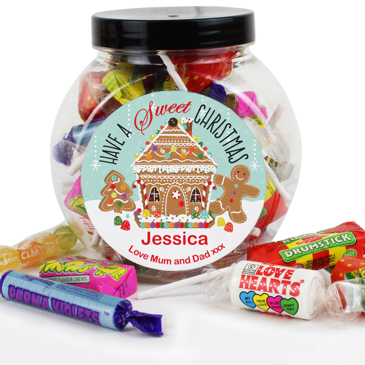 Personalised Gingerbread House Sweet Jar | Confectionery