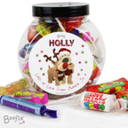 Personalised Boofle Christmas Reindeer Sweet Jar | Confectionery
