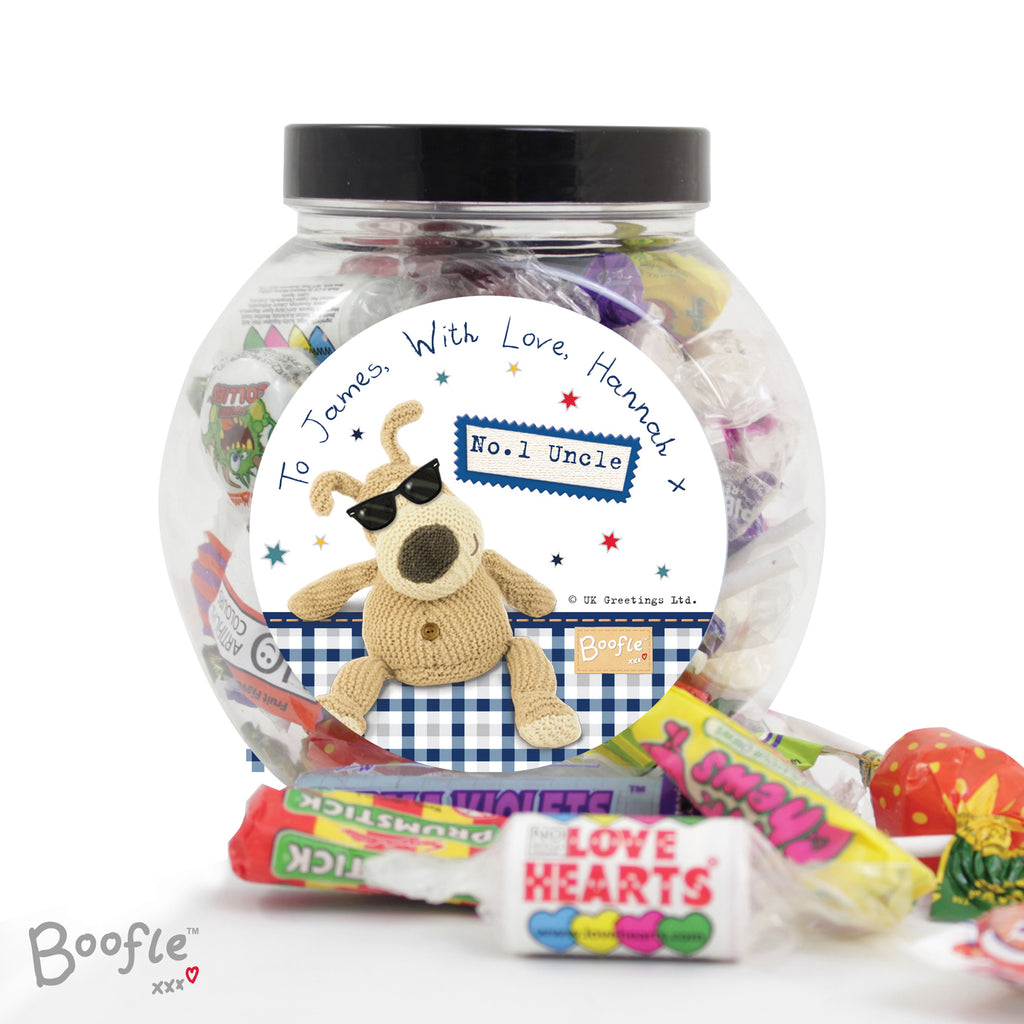 Personalised Boofle Stars Sweet Jar for Christmas