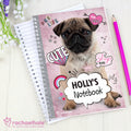 Personalised Rachael Hale Doodle Pug A5 Notebook | Stationery & Pens