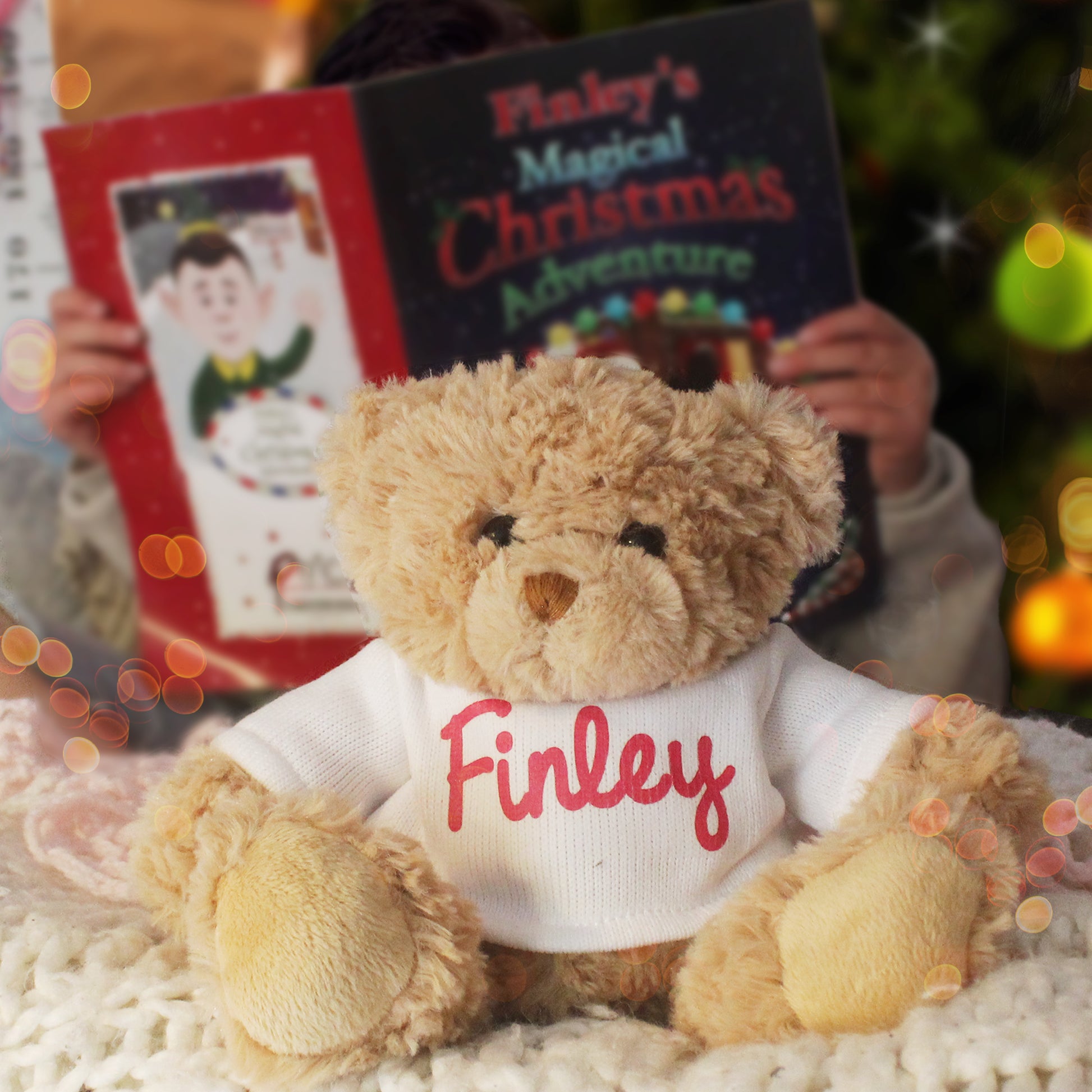 Personalised Magical Christmas Adventure Story Book and Personalised Teddy Bear - Plush Soft Toy - Inspired Creative Gifts