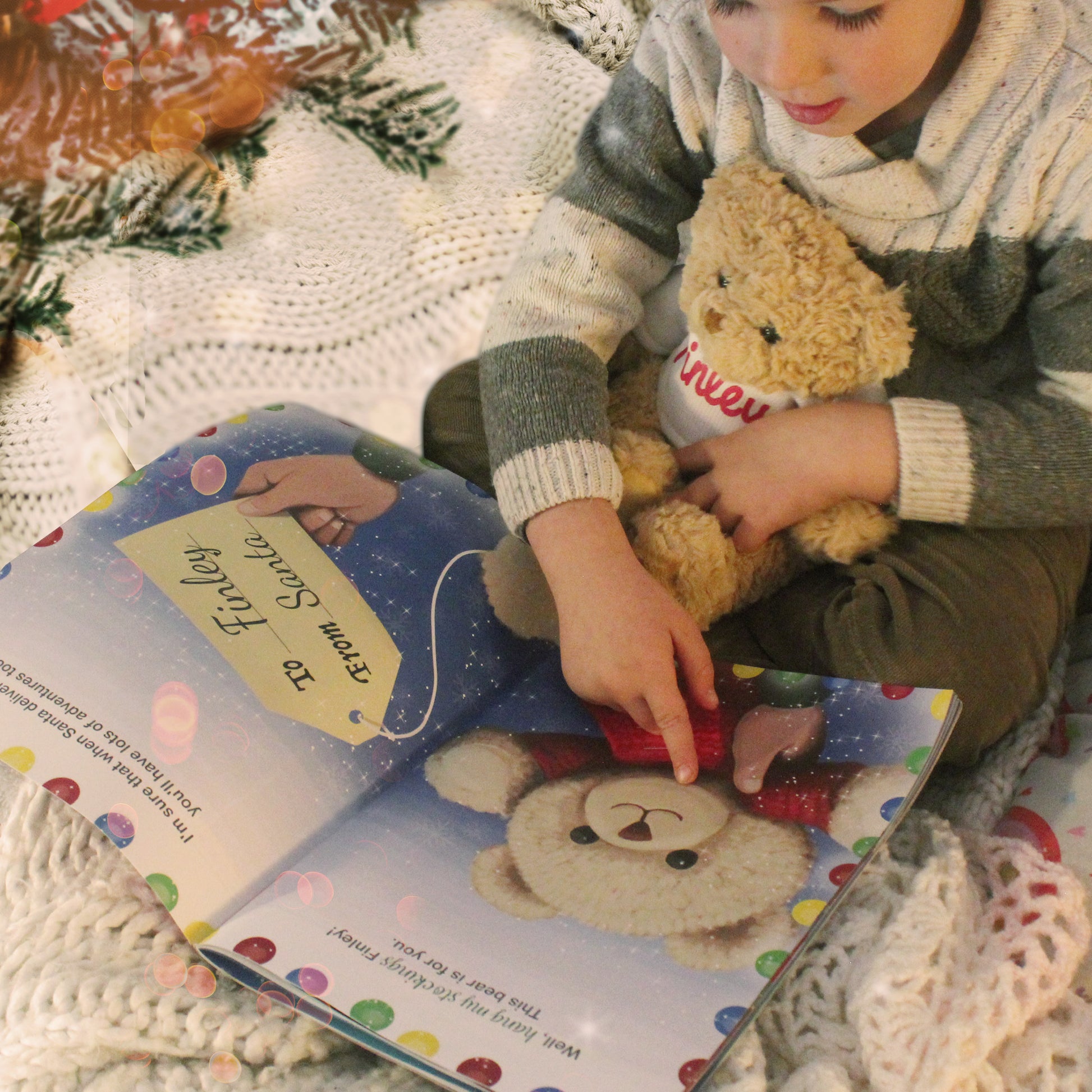 Personalised Magical Christmas Adventure Story Book and Personalised Teddy Bear - Plush Soft Toy - Inspired Creative Gifts