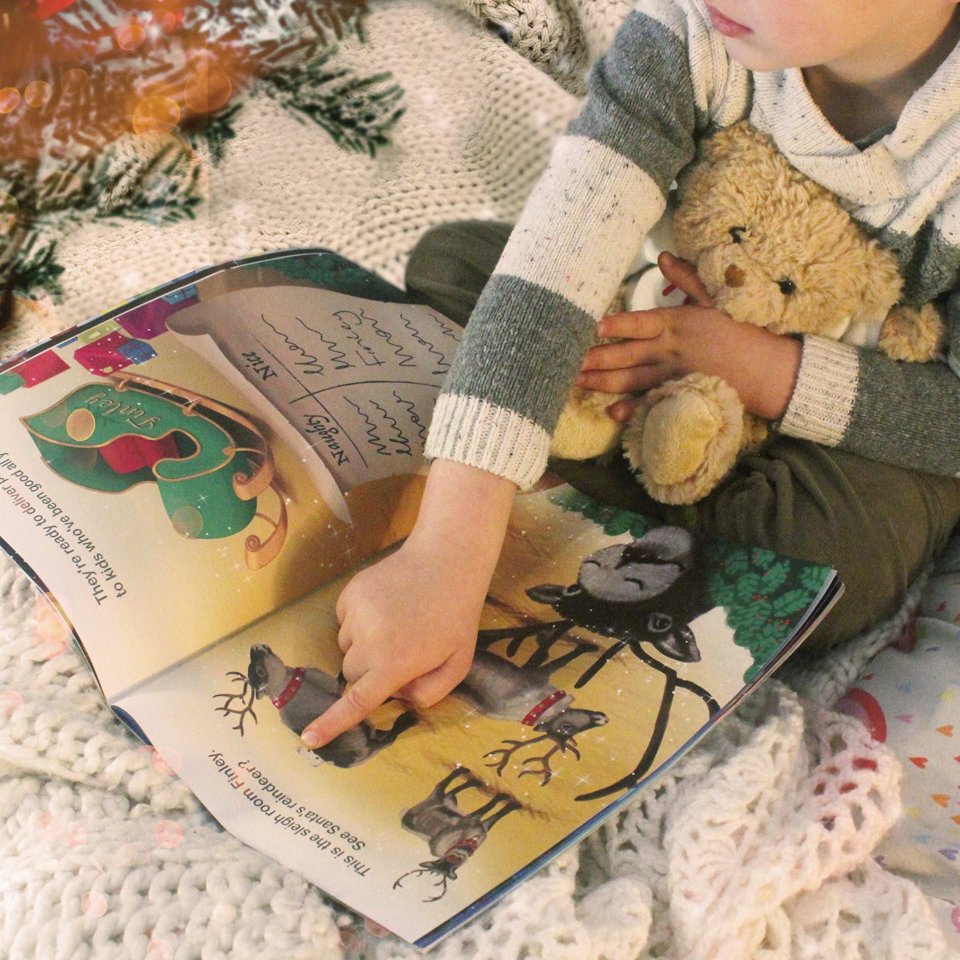 Personalised Magical Christmas Adventure Story Book and Personalised Teddy Bear - Plush Soft Toy - Inspired Creative Gifts
