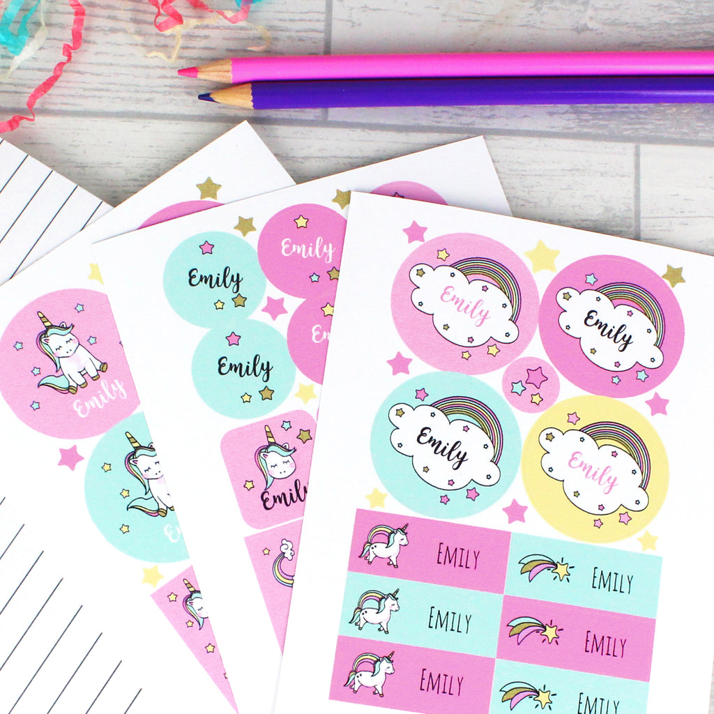 Personalised Baby Unicorn Sticker Set | Birthday Gift