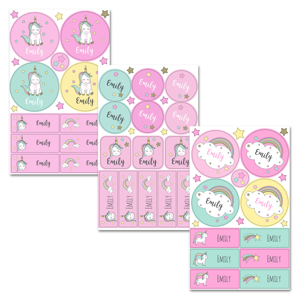 Personalised Baby Unicorn Sticker Set | Birthday Gift