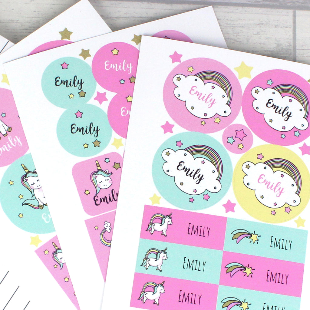 Personalised Baby Unicorn Sticker Set | Birthday Gift