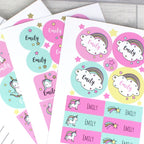 Personalised Baby Unicorn Sticker Set | Birthday Gift