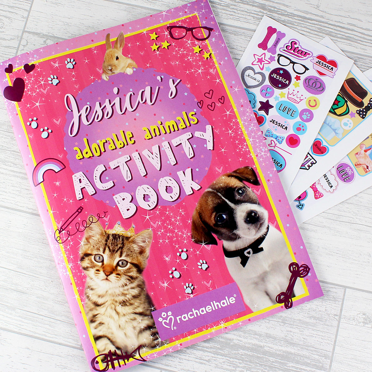 Personalised Rachael Hale Adorable Animals Activity Book With Stickers | Books | Inspired Creative Gifts