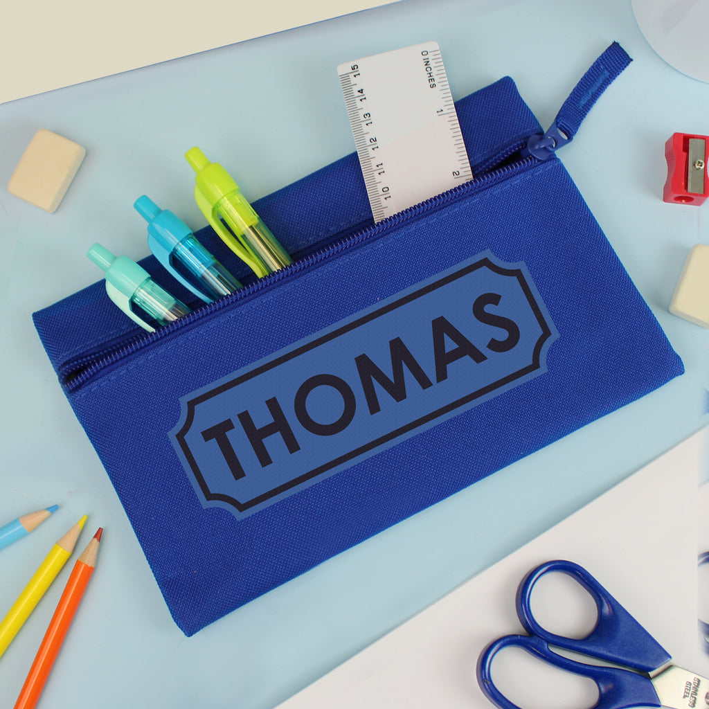 Personalised Blue Pencil Case | Stationery & Pens