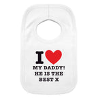 Personalised I HEART 0-3 Months Baby Bib | New Baby Gift