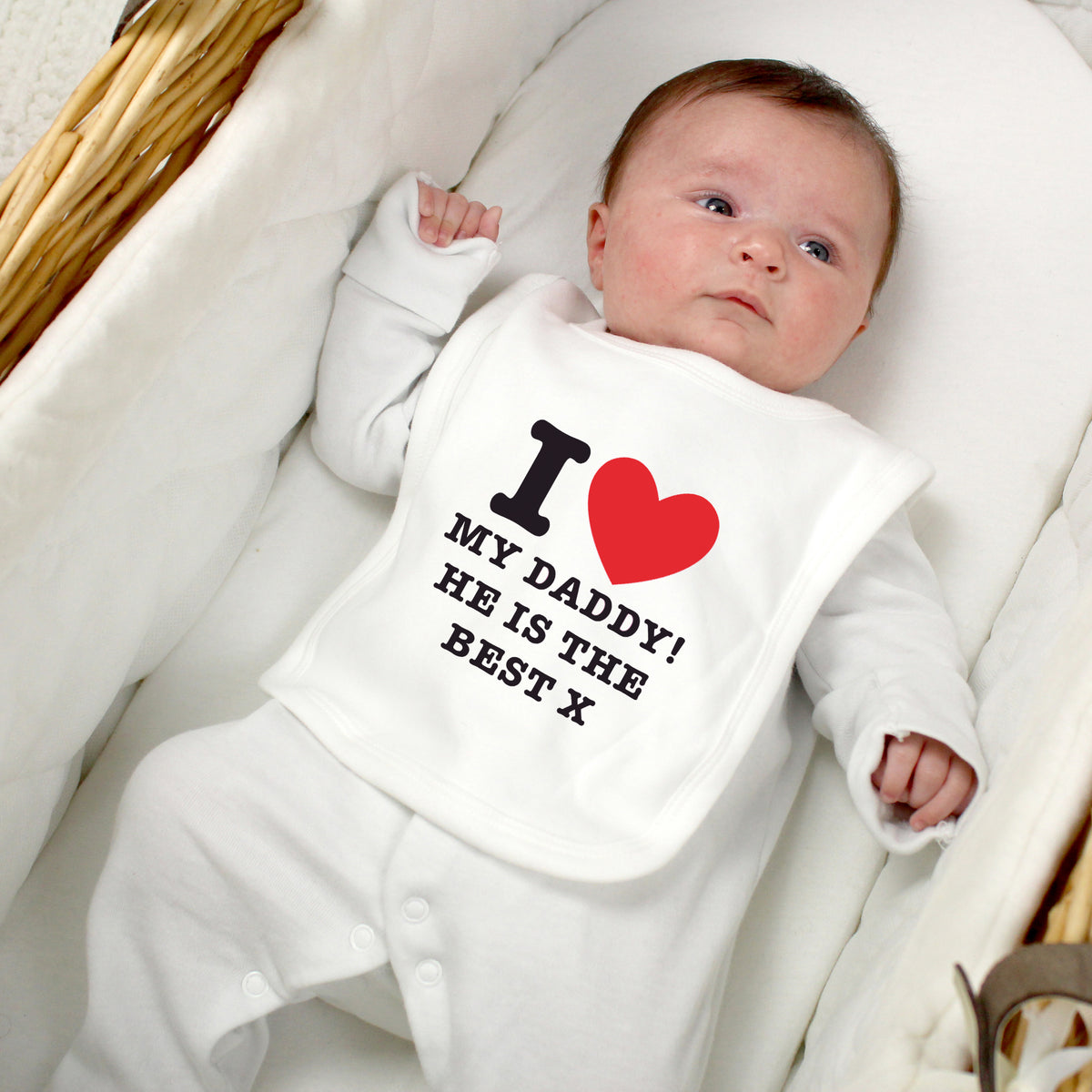 Personalised I HEART 0-3 Months Baby Bib | New Baby Gift
