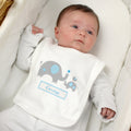 Personalised Blue Elephant 0-3 Months Baby Bib for New Baby