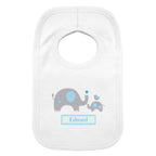 Personalised Blue Elephant 0-3 Months Baby Bib for New Baby