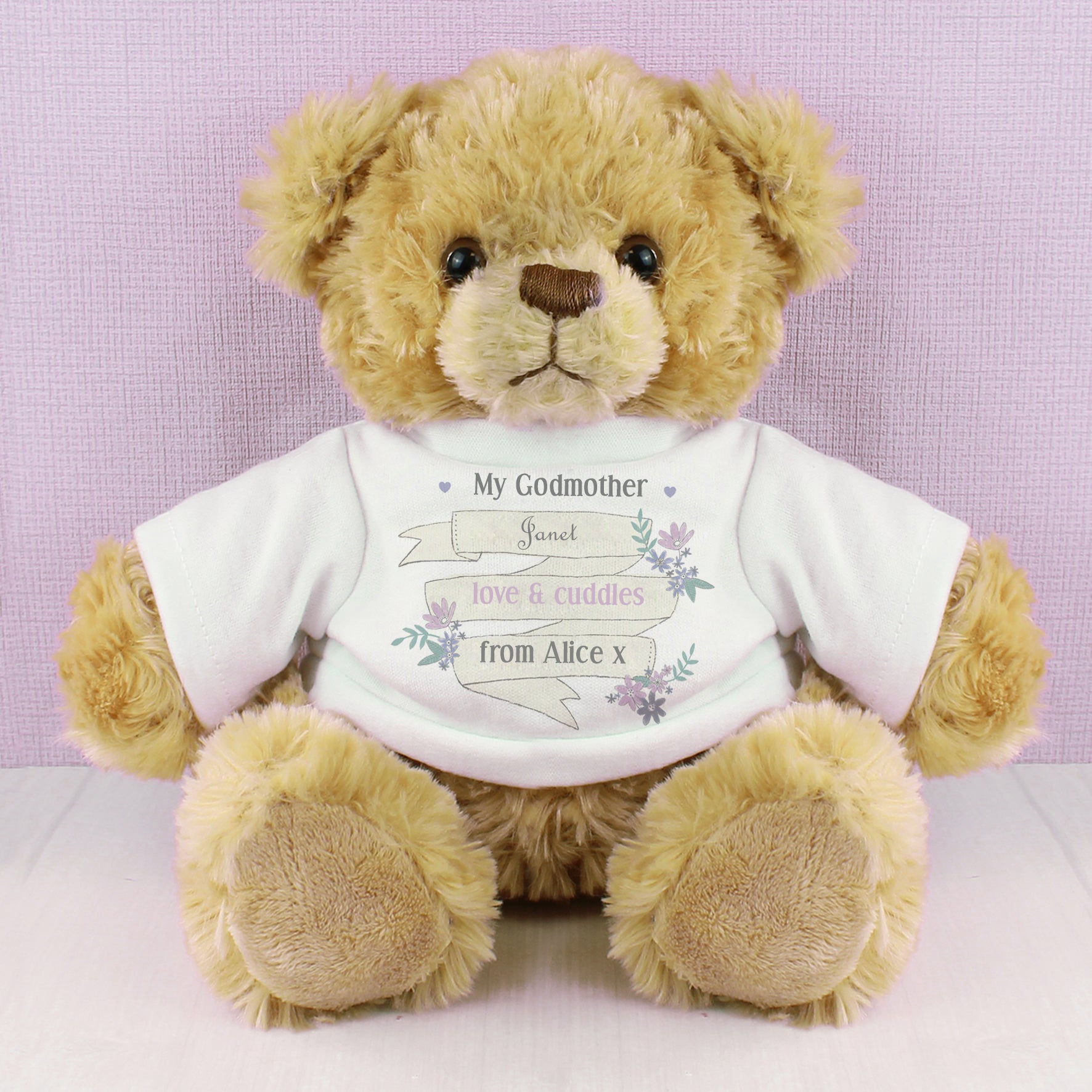 Personalised Garden Bloom Message Teddy Bear - Plush Soft Toy - Inspired Creative Gifts