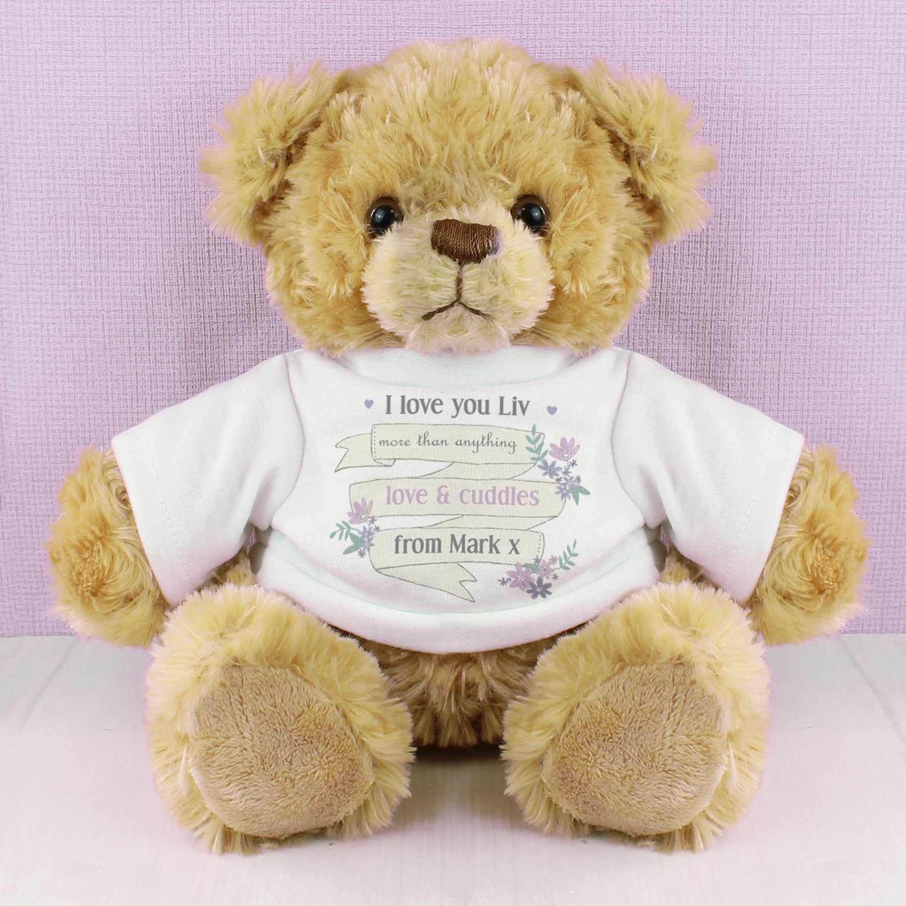 Personalised Garden Bloom Message Teddy Bear - Plush Soft Toy - Inspired Creative Gifts