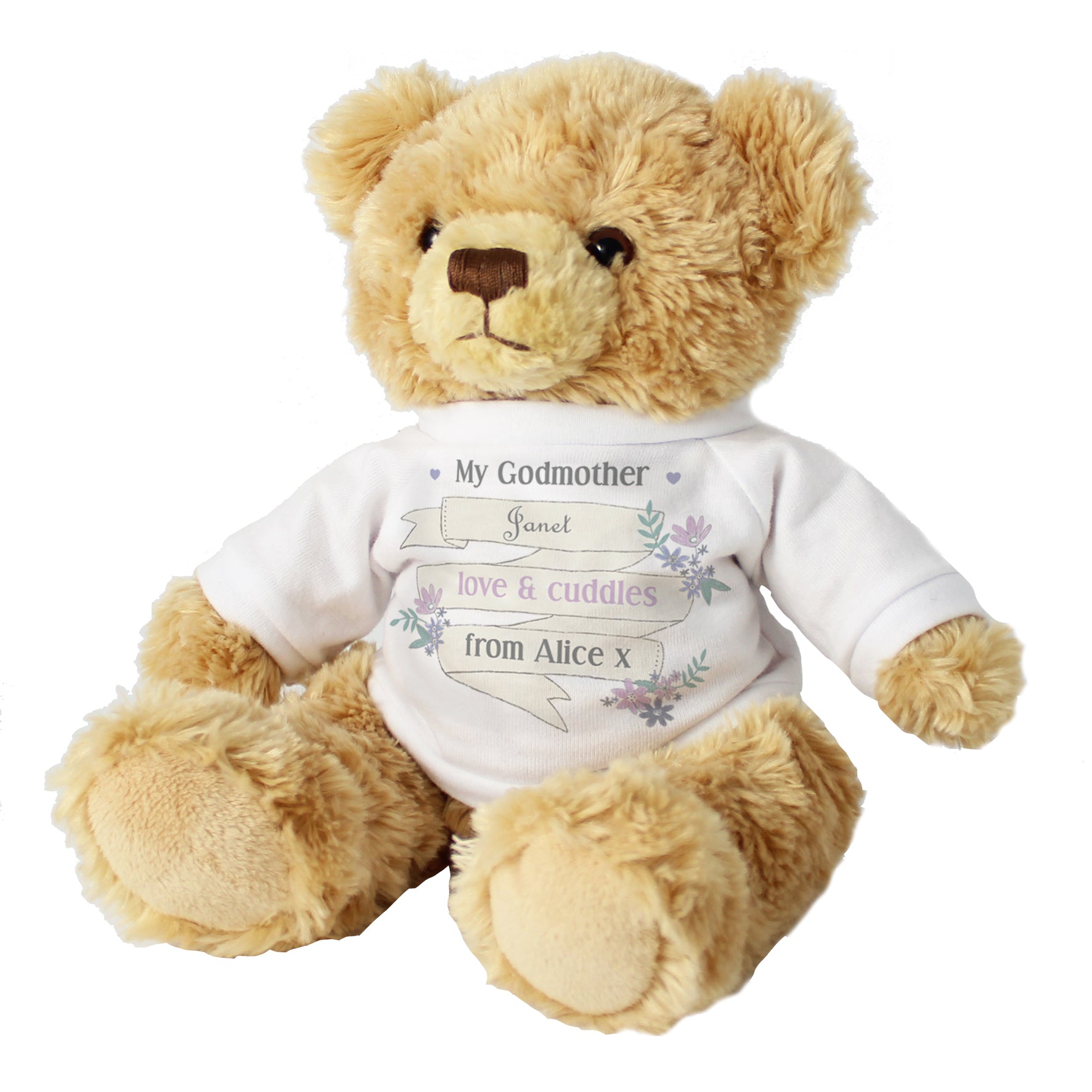Personalised Garden Bloom Message Teddy Bear - Plush Soft Toy - Inspired Creative Gifts